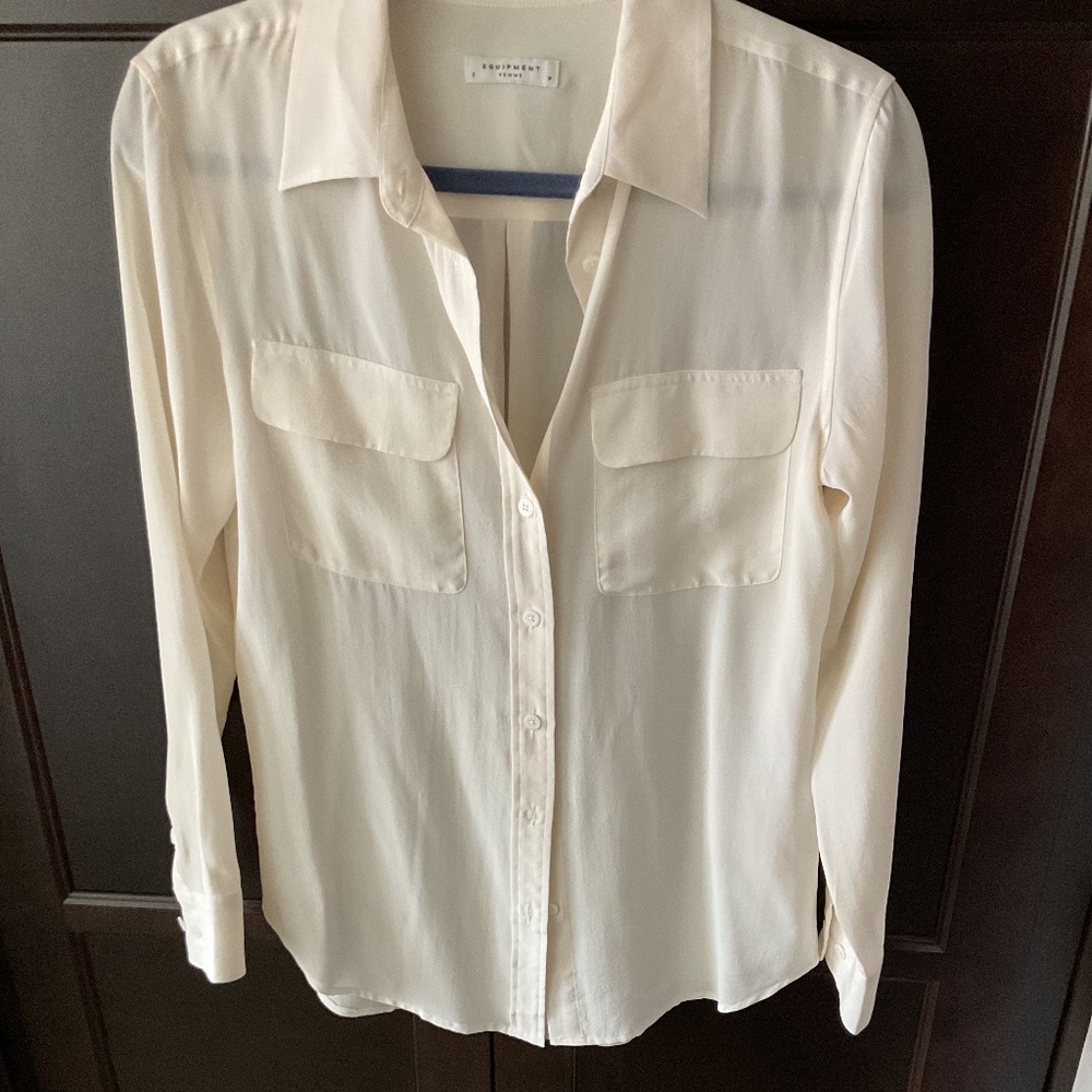 Ivory silk blouse by Equipment